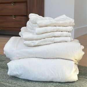 The Citizenry Linen King Sheet Set Ivory